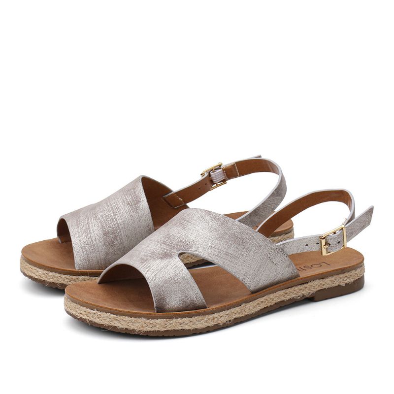 Kvinnor Single Strap Casual Slingback Flat Sandaler