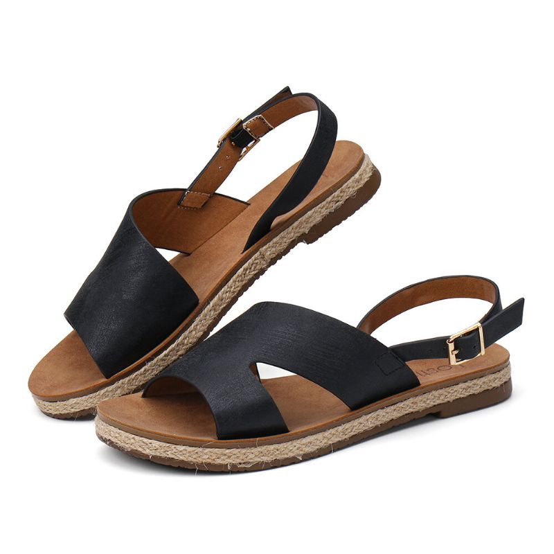 Kvinnor Single Strap Casual Slingback Flat Sandaler