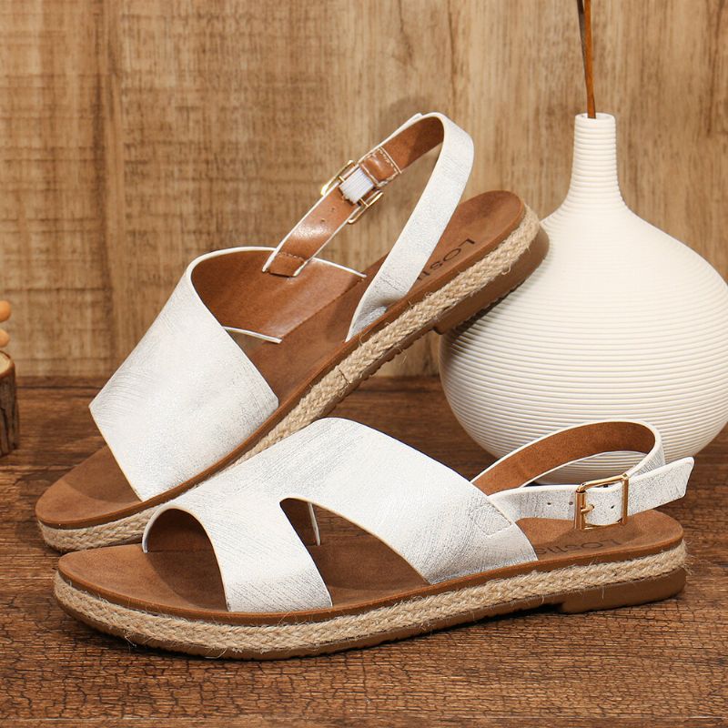 Kvinnor Single Strap Casual Slingback Flat Sandaler