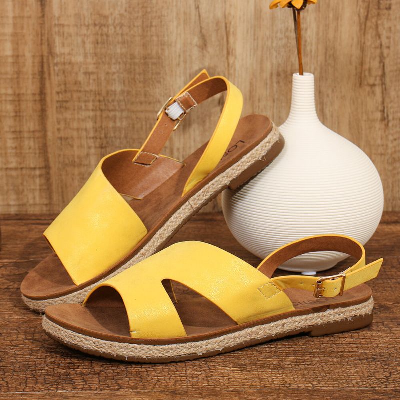 Kvinnor Single Strap Casual Slingback Flat Sandaler