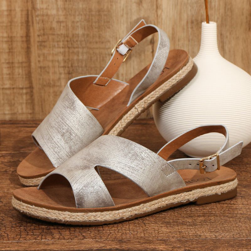 Kvinnor Single Strap Casual Slingback Flat Sandaler