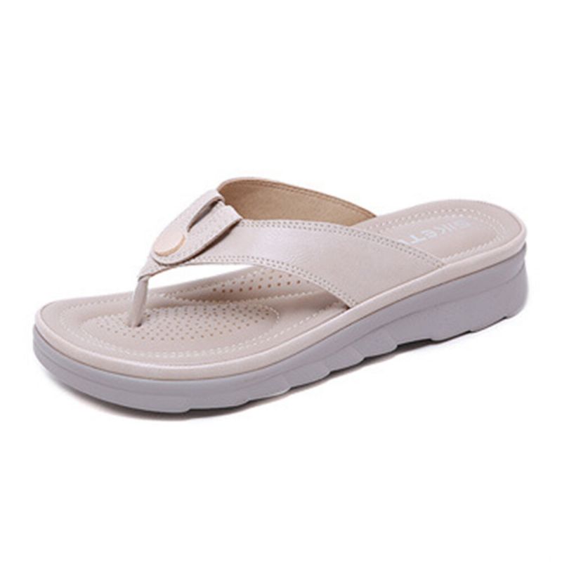 Kvinnor Stora Sömmar Flip Flops Strand Flat Casual Sandaler