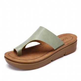 Kvinnor Tå Ring Slip On Mjuk Sula Casual Summer Sandaler