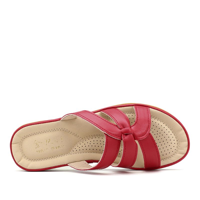 Kvinnor Utskärning Andningsbar Bärbar Comfy Casual Beach Wedges Sandaler