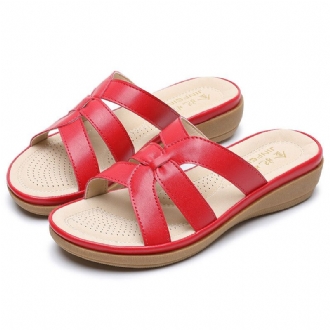 Kvinnor Utskärning Andningsbar Bärbar Comfy Casual Beach Wedges Sandaler