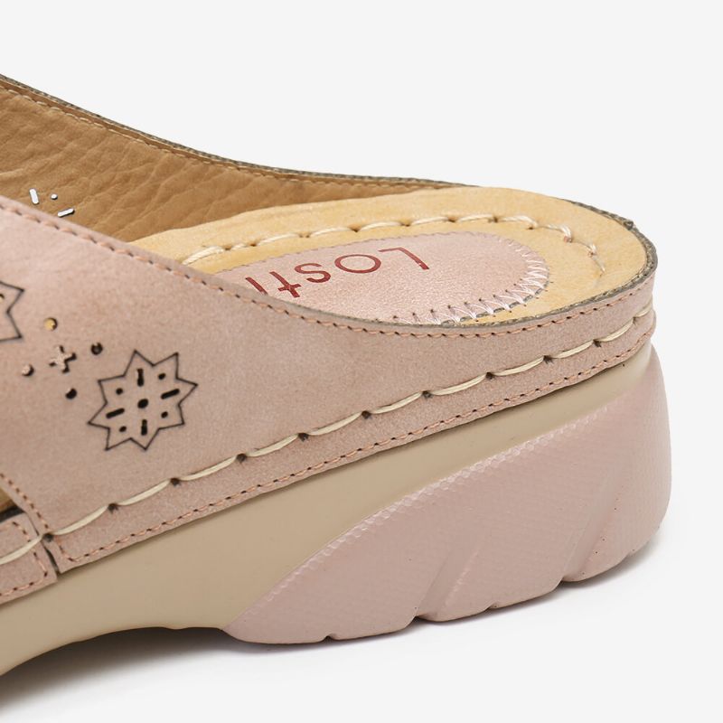 Kvinnor Utskärning Öppen Tå Mjuk Sula Slip On Casual Daily Summer Wedge Sandaler