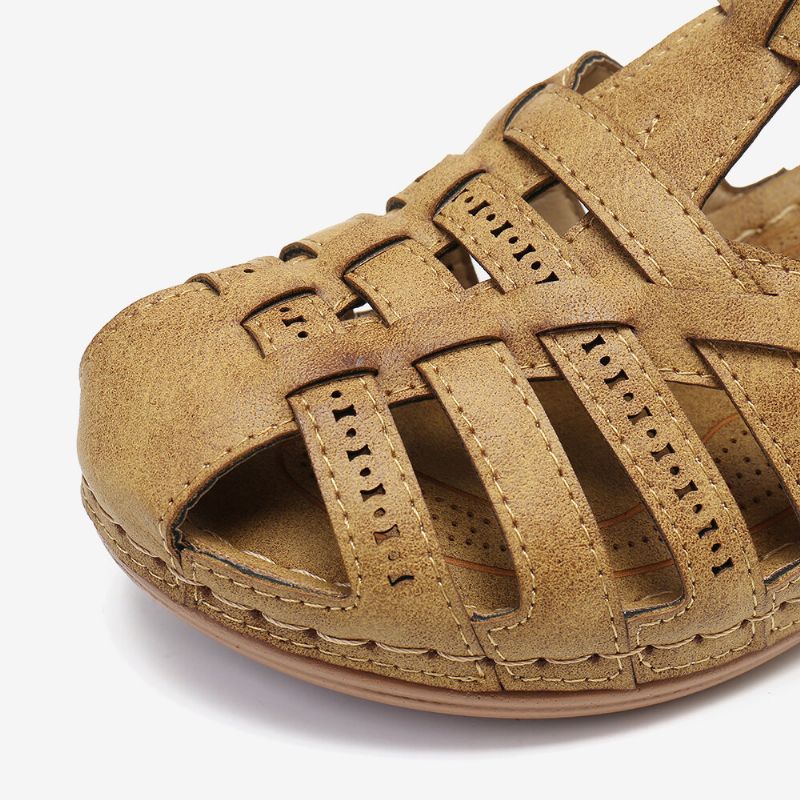 Kvinnors Utskärning Med Krokögla Andas Casual Wedge Sandaler