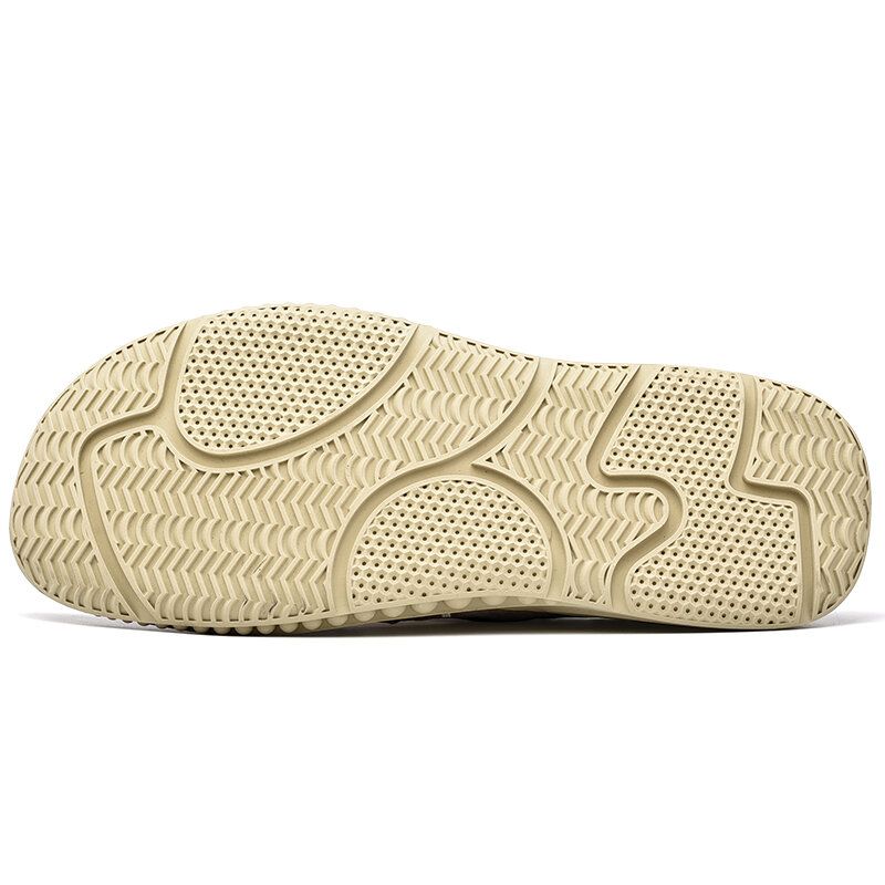 Män Äkta Läder Andningsbar Stängd Tå Halkfri Mjuk Casual Outdoor Sandaler