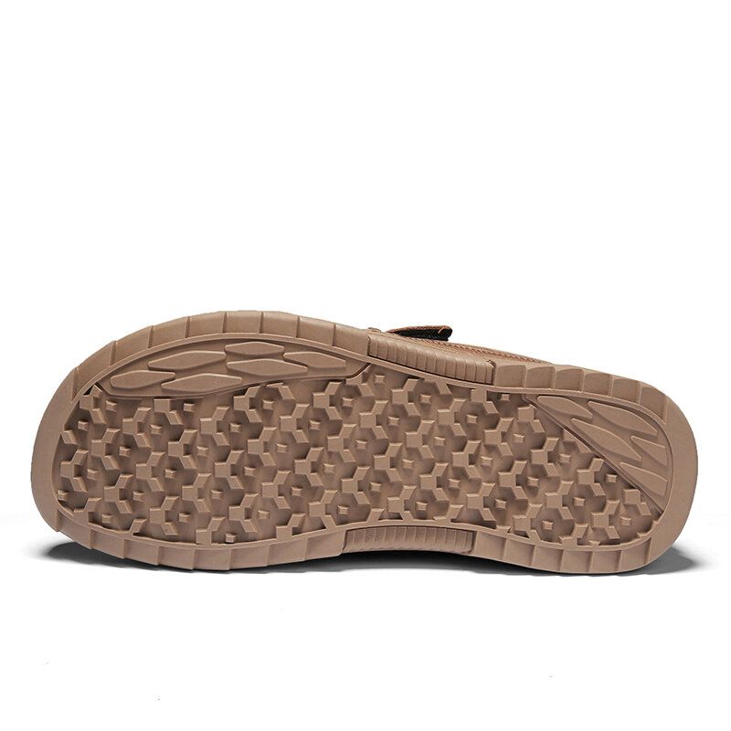 Män Andas Microfiber Läder Closed Toe Casual Outdoor Sandaler