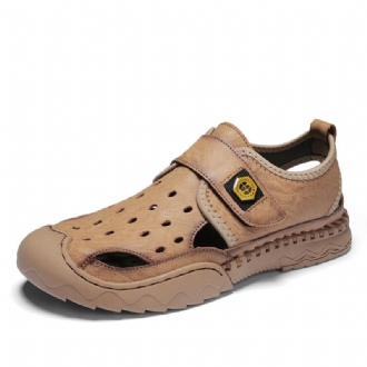 Män Andas Microfiber Läder Closed Toe Casual Outdoor Sandaler