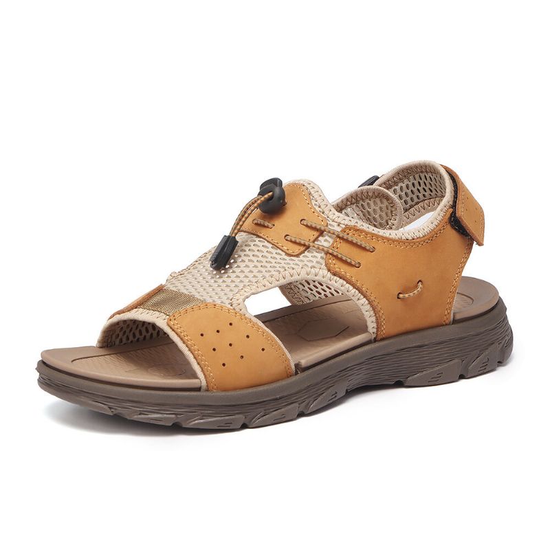 Män Kohud Mesh Andas Halkfria Casual Outdoor Sandaler