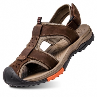 Män Koskinn Läder Andas Halkfri Sluten Tå Strand Casual Outdoor Sandaler