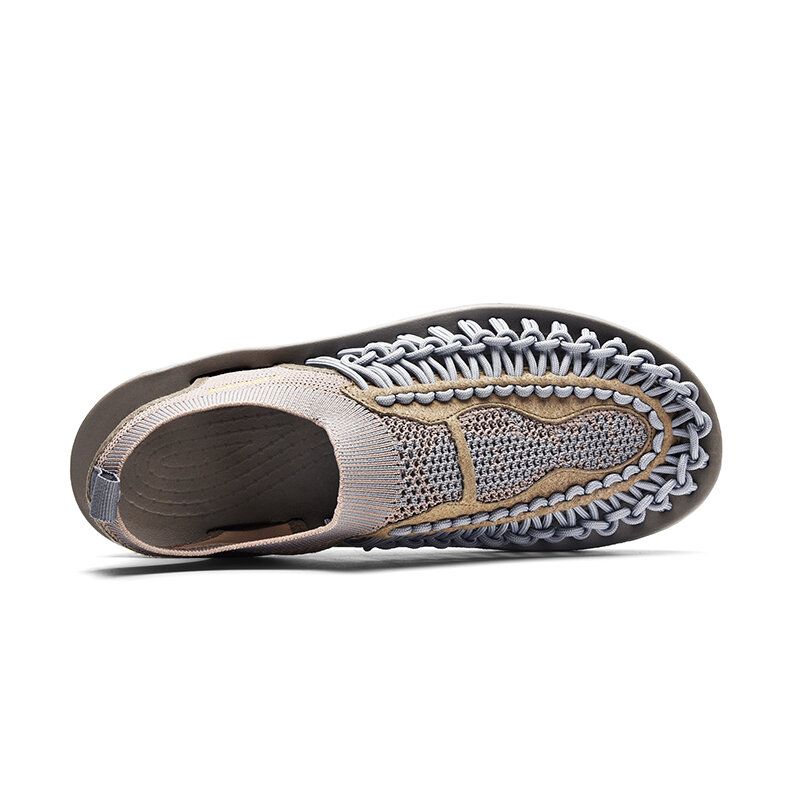 Män Outdoor Woven Beach Stor Storlek Casual Slip On Shoes