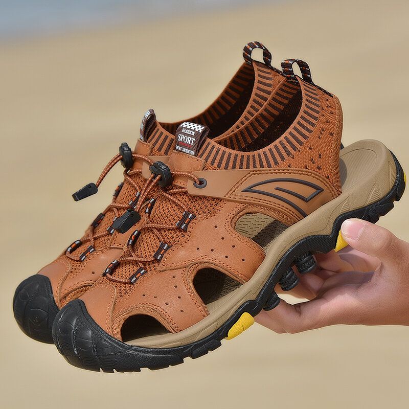 Män Utomhus Mjuk Soled Hollow Out Beach Close Toes Sandaler