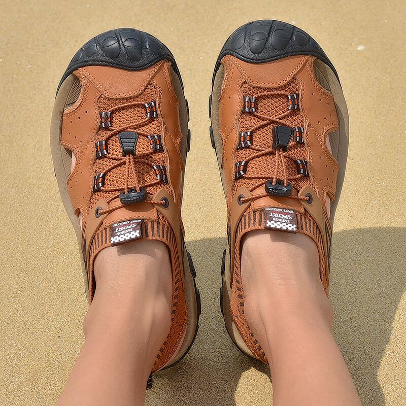 Män Utomhus Mjuk Soled Hollow Out Beach Close Toes Sandaler