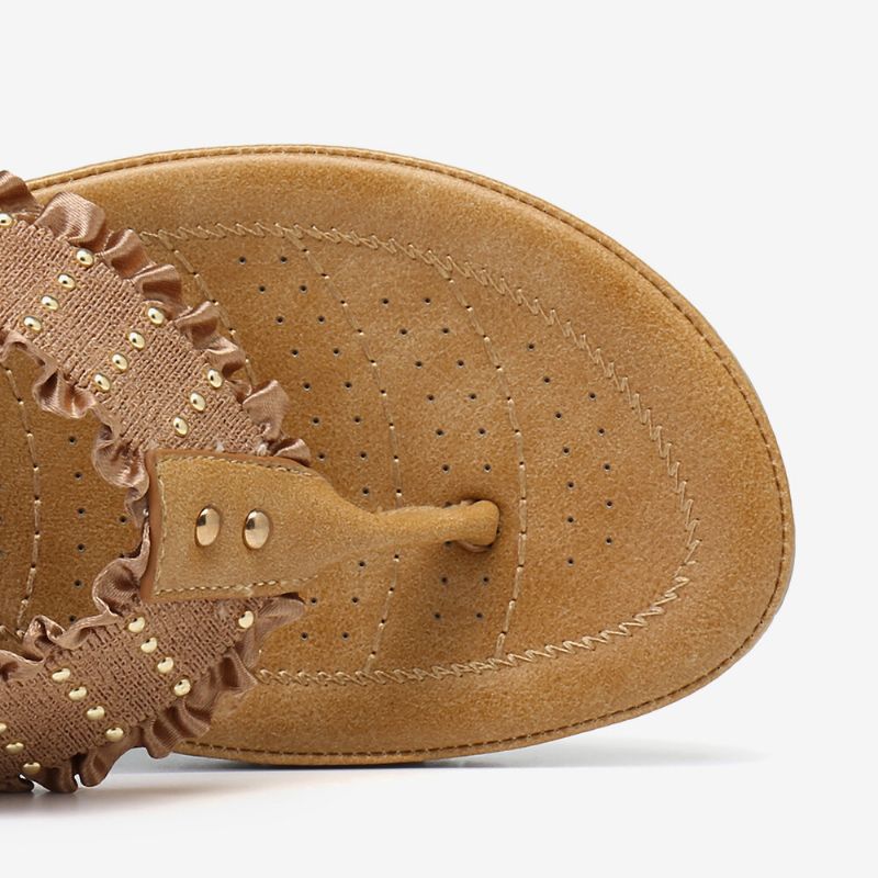 Ruffled Flip Flops Casual Sandaler För Kvinnor