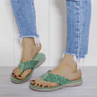 Ruffled Flip Flops Casual Sandaler För Kvinnor