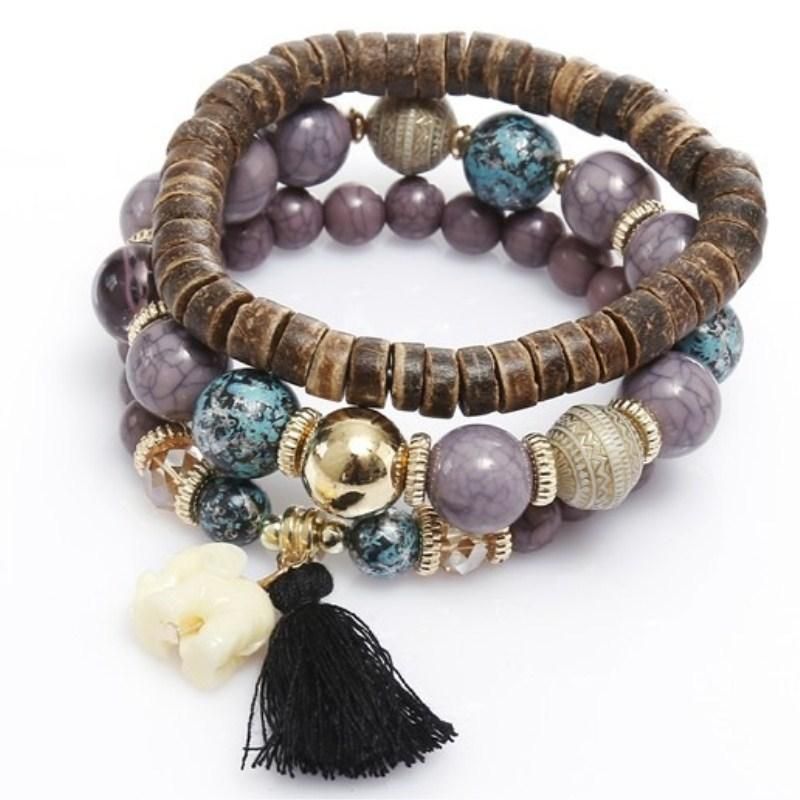 Bohemian Multi-layer Wooden Tofs Armband Cutely Elephant Beaded Armband