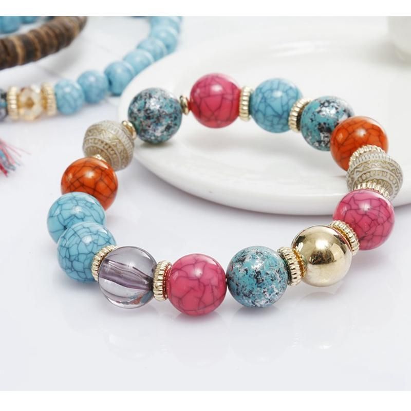 Bohemian Multi-layer Wooden Tofs Armband Cutely Elephant Beaded Armband