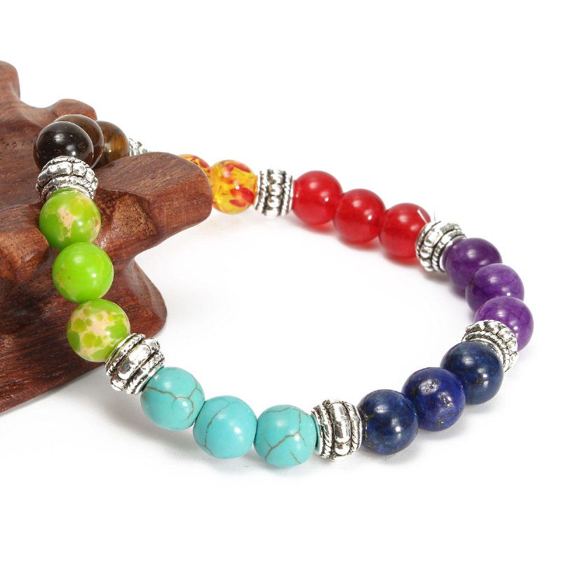 Yoga Chakra 7 Stone Buddhist Prayer Mara Ametist Crystal Bead Armband