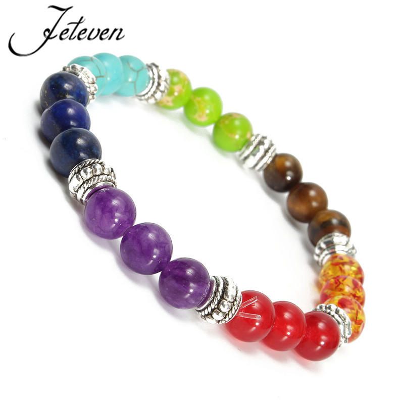 Yoga Chakra 7 Stone Buddhist Prayer Mara Ametist Crystal Bead Armband