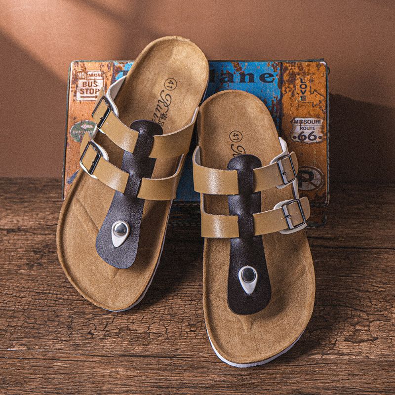 Herr Andas Halkfri Korkbotten Beach Flip Flops Casual Tofflor