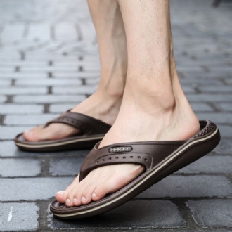 Herr Andas Lättvikt Mjuk Botten Solid Beach Flip Flops Casual Tofflor