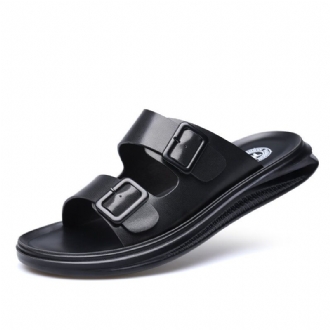 Herr Kohud Casual Comfy Soft Sole Beach Läder Tofflor