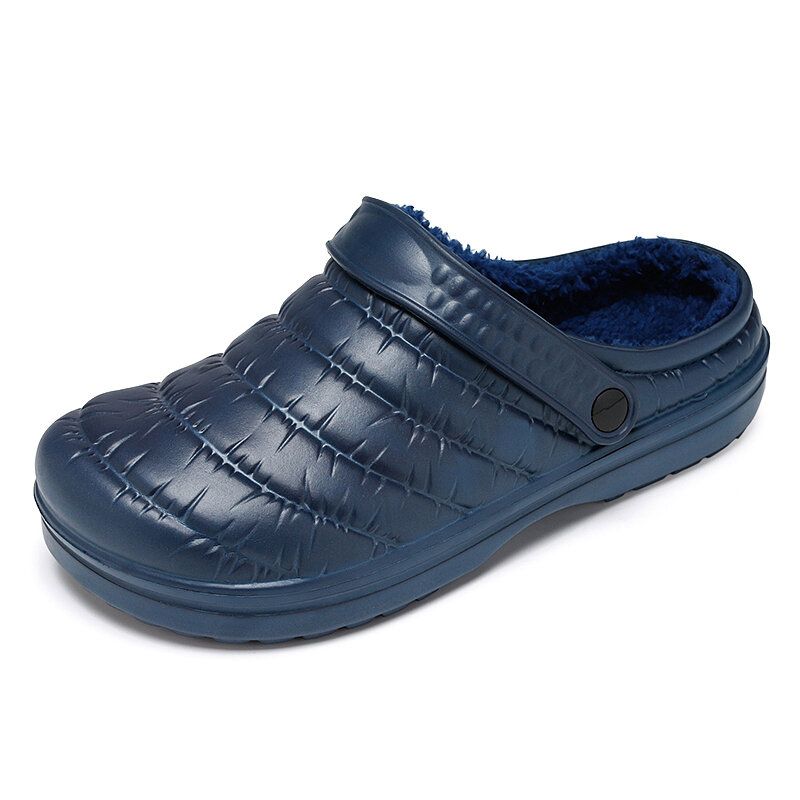 Herr Vattentät Tyg Plysch Varmfodrad Comfy Slip On Home Tofflor