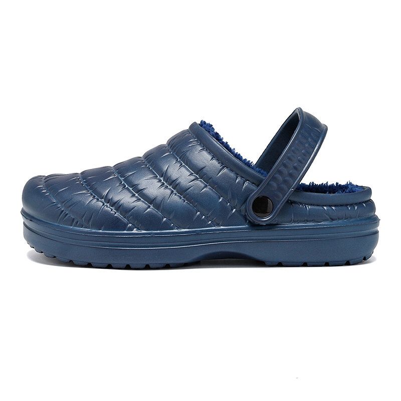 Herr Vattentät Tyg Plysch Varmfodrad Comfy Slip On Home Tofflor