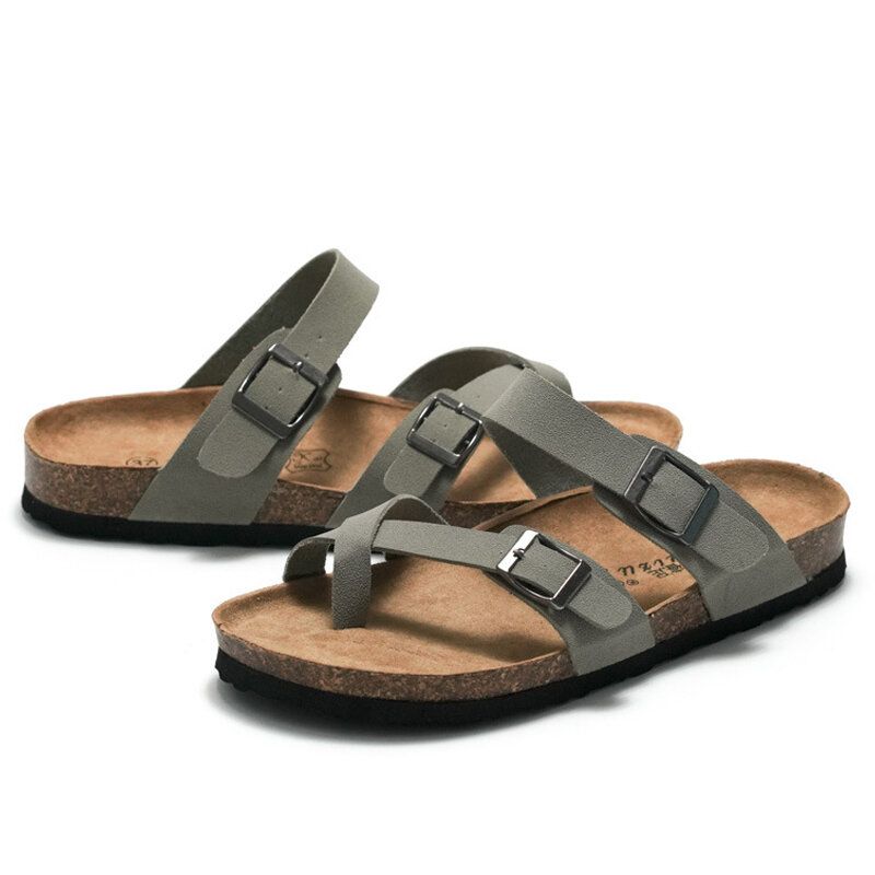 Män Clip Toe Spänne Slip On Casual Beach Daily Tofflor