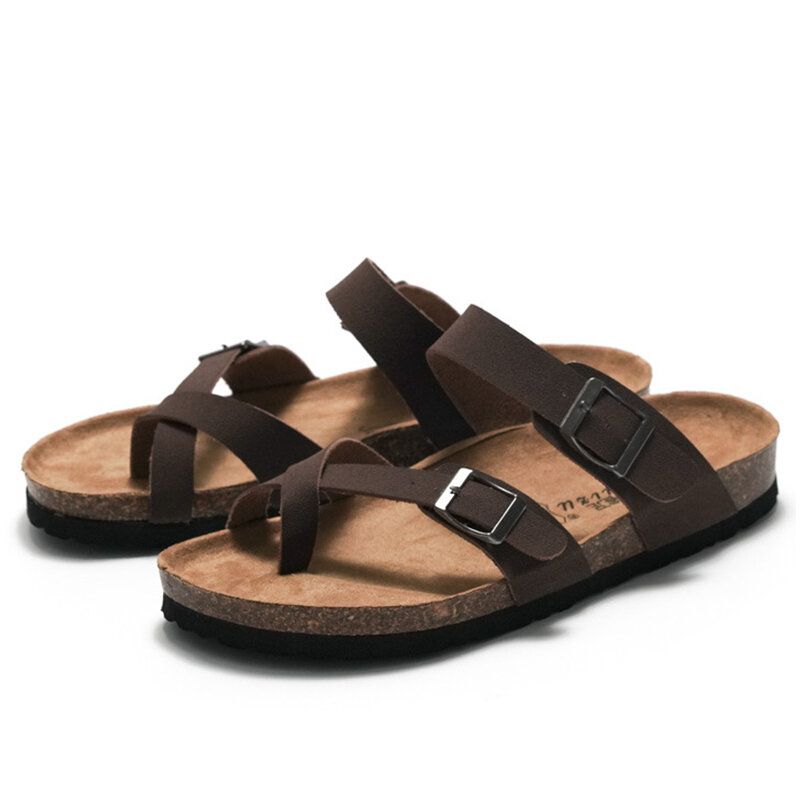 Män Clip Toe Spänne Slip On Casual Beach Daily Tofflor