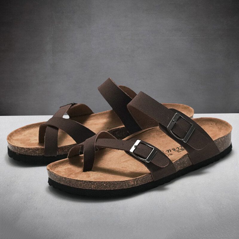 Män Clip Toe Spänne Slip On Casual Beach Daily Tofflor