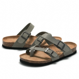 Män Clip Toe Spänne Slip On Casual Beach Daily Tofflor