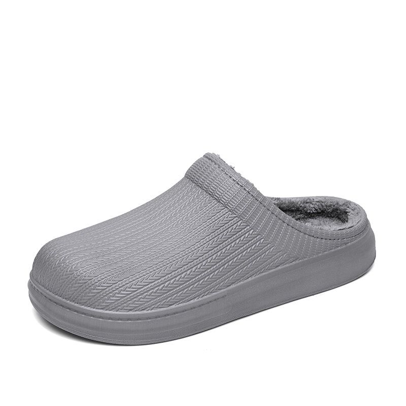 Män Comfy Wide Fit Riund Toe Backless Easy Slip-on Home Tofflor