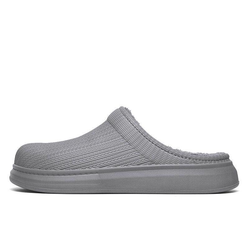 Män Comfy Wide Fit Riund Toe Backless Easy Slip-on Home Tofflor