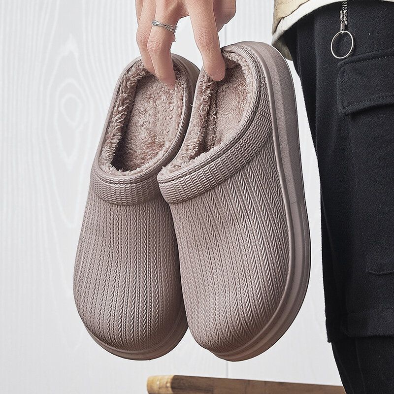 Män Comfy Wide Fit Riund Toe Backless Easy Slip-on Home Tofflor