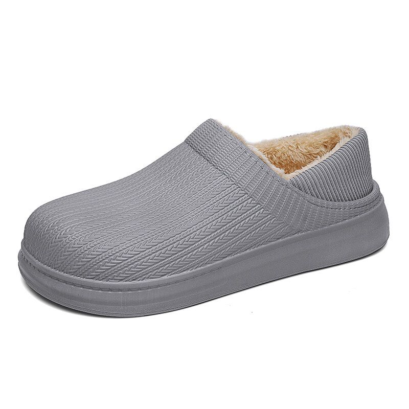 Män Comfy Wide Fit Rund Toe Varma Lätt Slip-on Home Tofflor