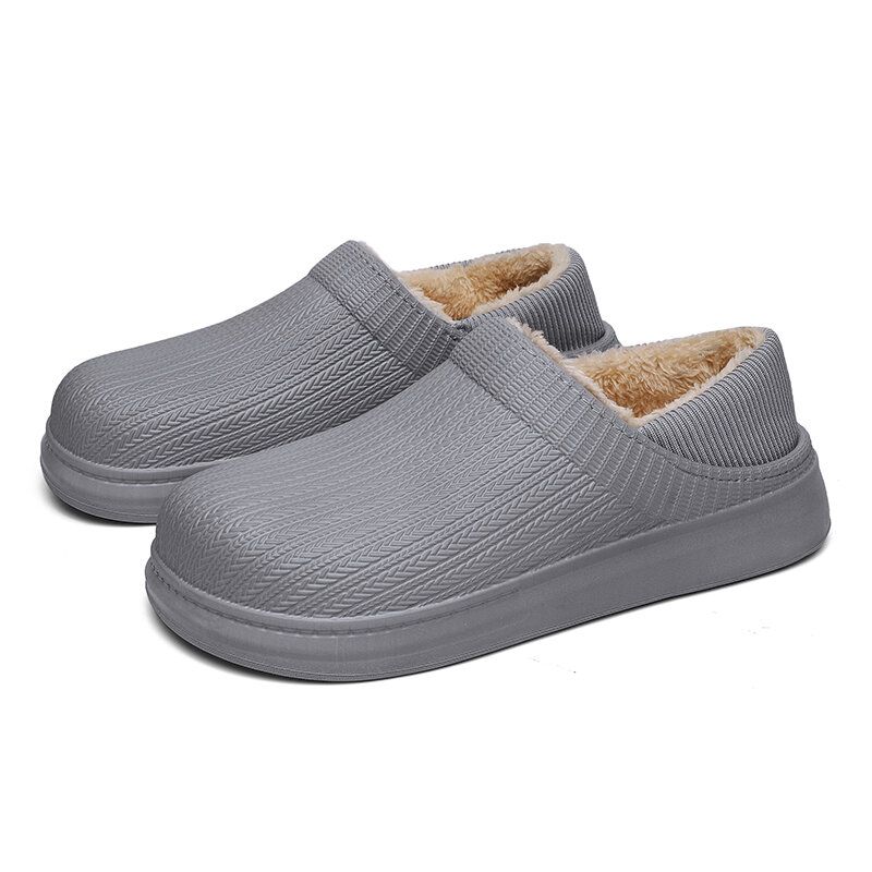 Män Comfy Wide Fit Rund Toe Varma Lätt Slip-on Home Tofflor