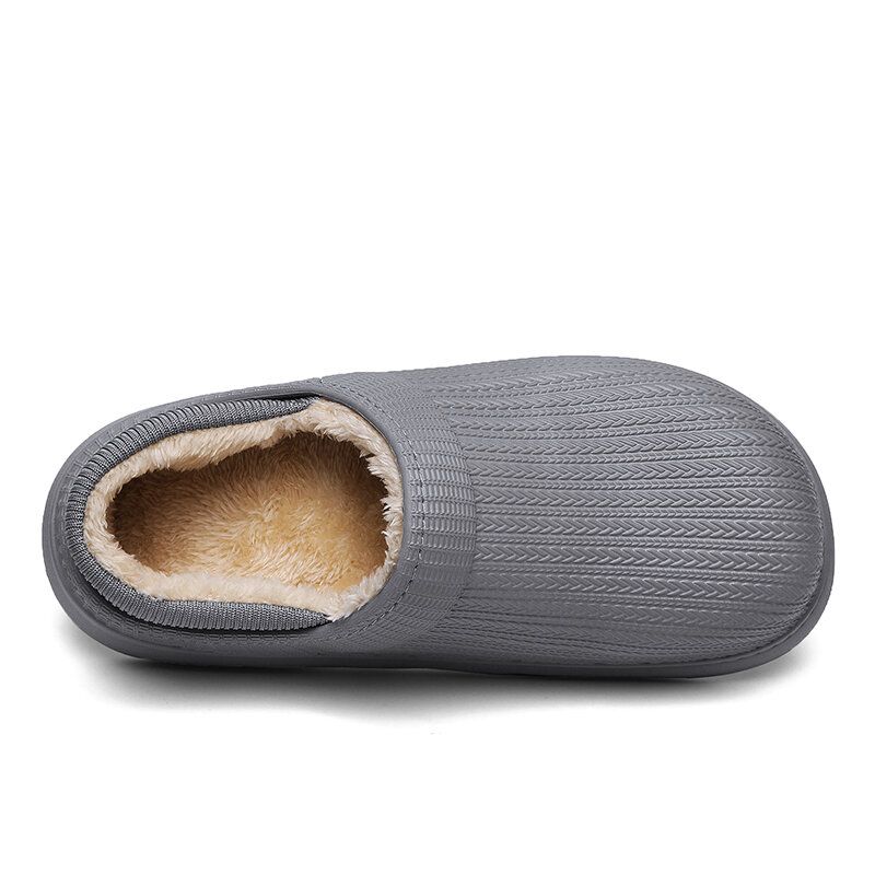 Män Comfy Wide Fit Rund Toe Varma Lätt Slip-on Home Tofflor