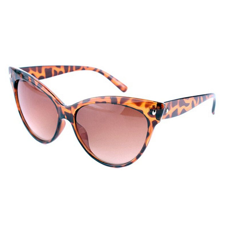 Dam Cat Eye Vintage Polarized Leopard Solglasögon