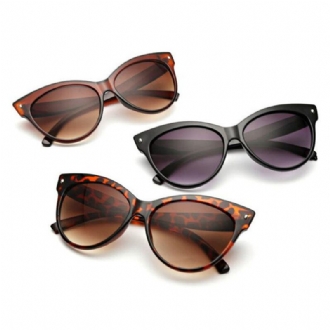 Dam Cat Eye Vintage Polarized Leopard Solglasögon