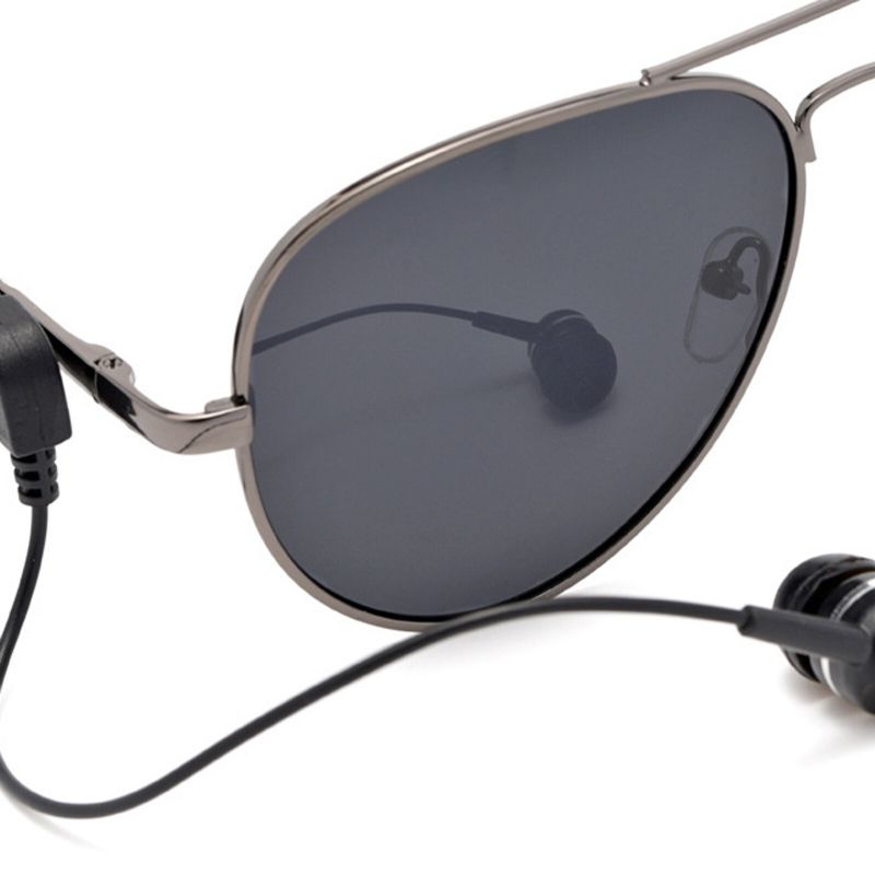 Herr Retro Mode Utomhus Uv-skydd Bluetooth Headset Solglasögon