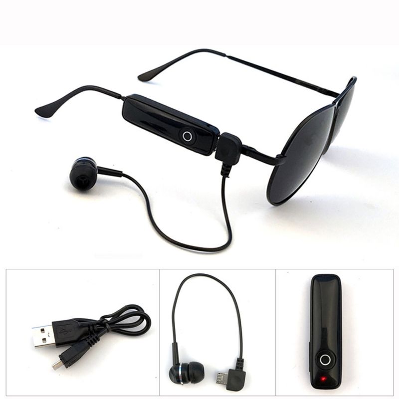 Herr Retro Mode Utomhus Uv-skydd Bluetooth Headset Solglasögon