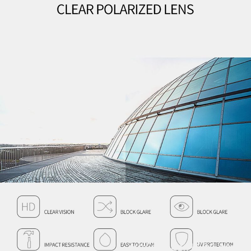 Unisex Gradient Lens Transparent Full Frame Polarized Uv-skyddsbelagda Solglasögon