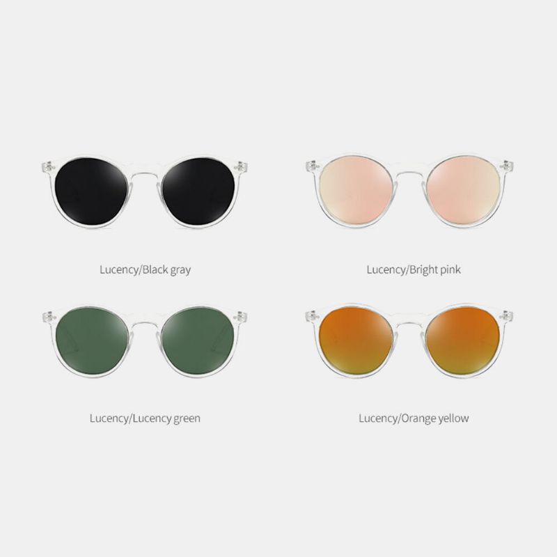 Unisex Gradient Lens Transparent Full Frame Polarized Uv-skyddsbelagda Solglasögon