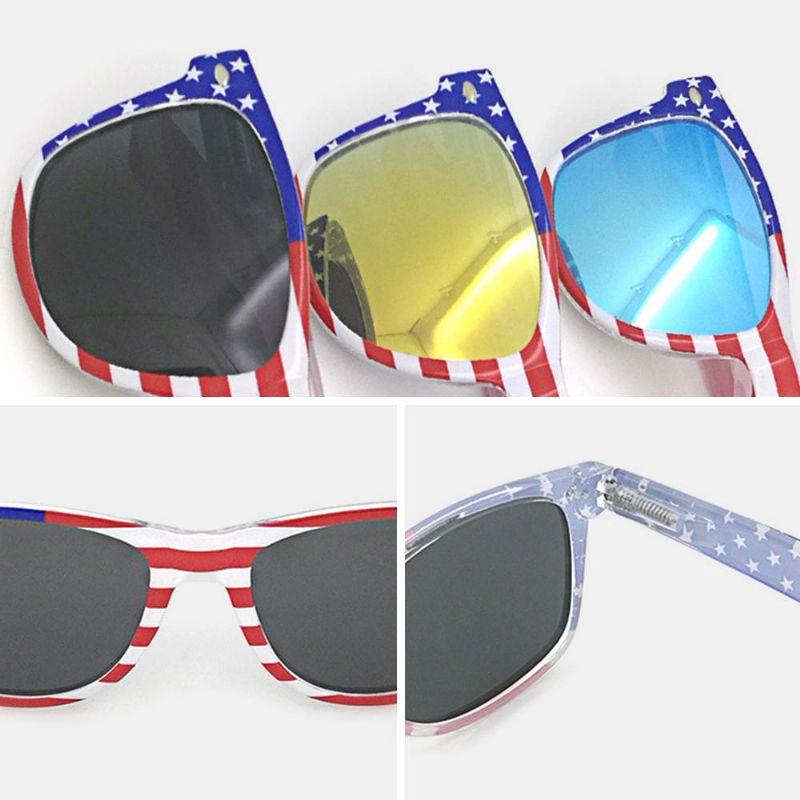 Unisex Patriotic Polarspex Polarized 80-tal Retro Trendiga Snygga Solglasögon