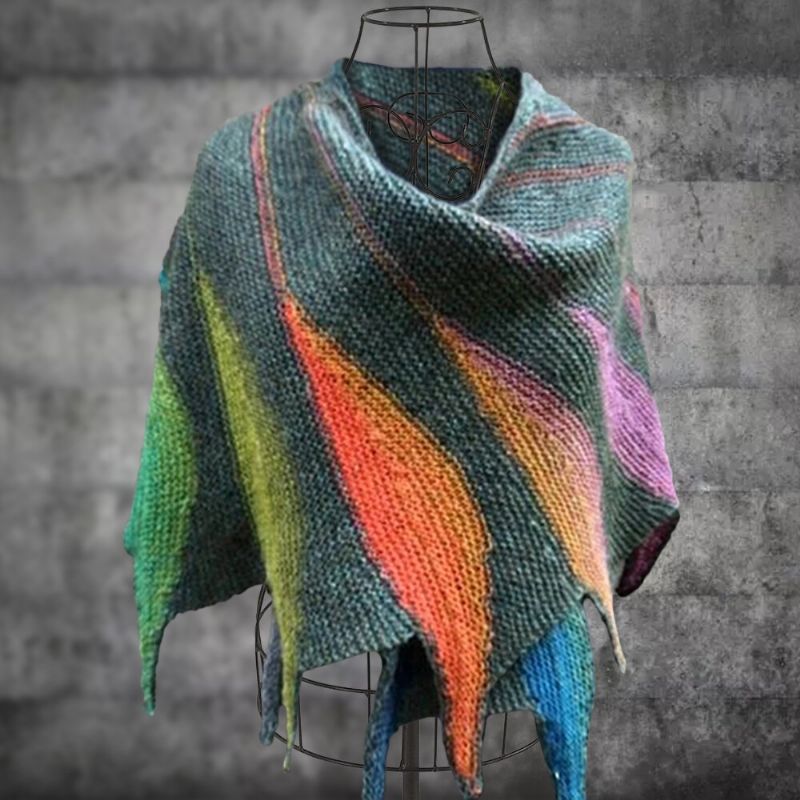 Casual Stickade Color-block Scarves Sjalar