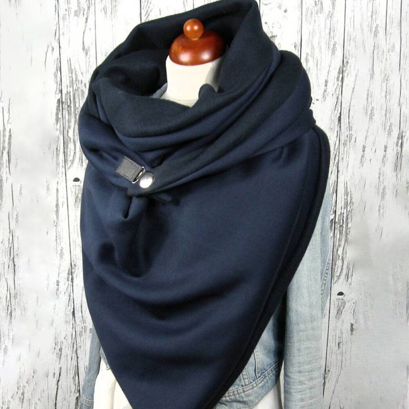 Dam Bomull Plus Tjock Håll Värmen Vinter Utomhus Casual Enfärgad Multi-purpose Scarf Sjal