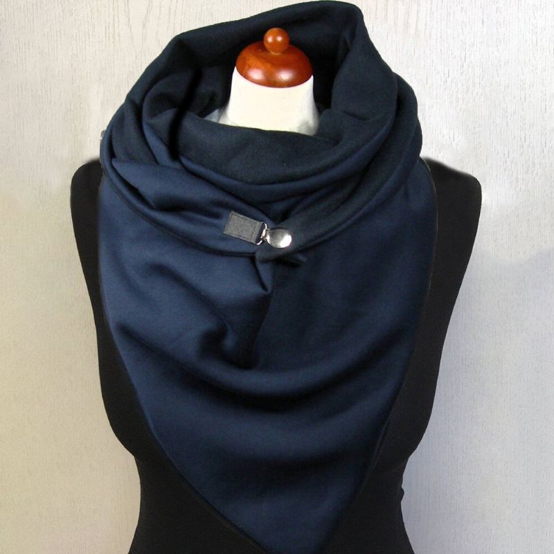 Dam Bomull Plus Tjock Håll Värmen Vinter Utomhus Casual Enfärgad Multi-purpose Scarf Sjal